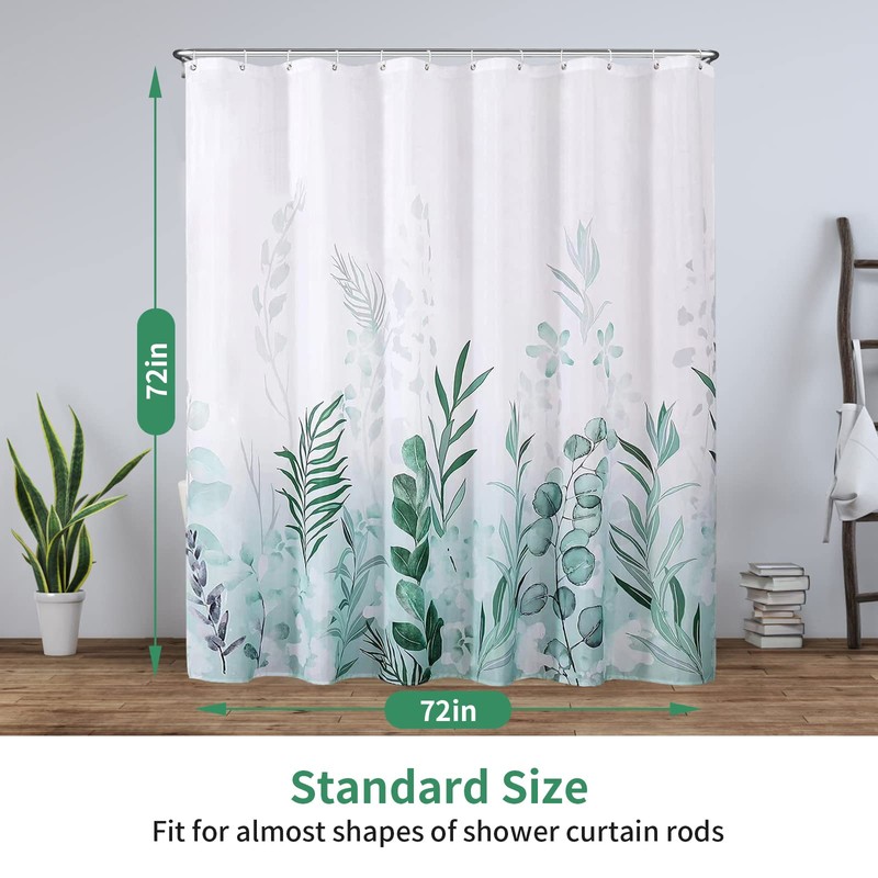 REZAYMRS Cornflower Shower Curtain with 12 Hooks, 72''x72'' Waterproof Polyester