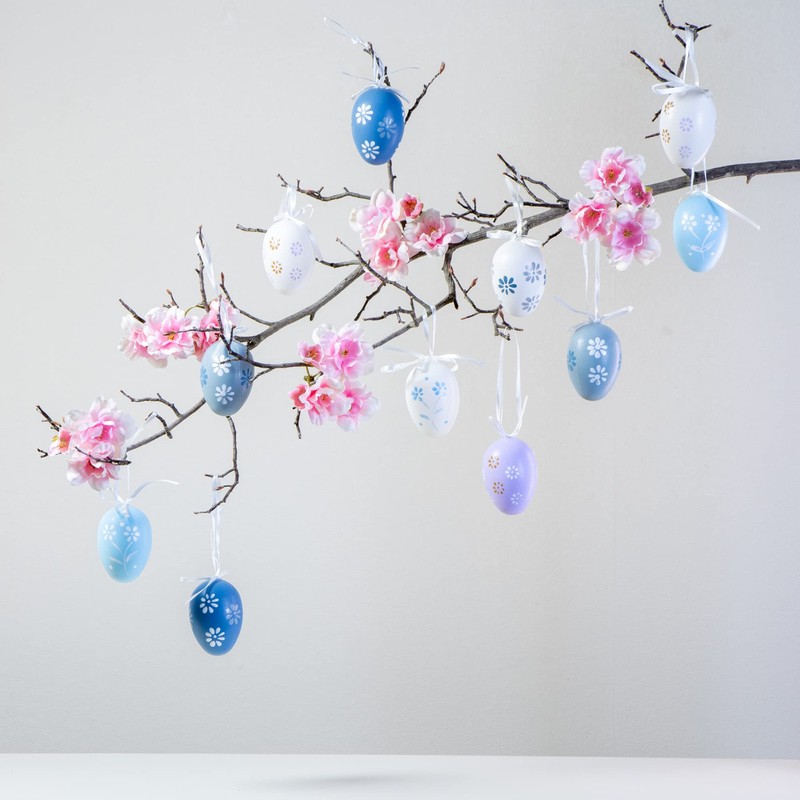 com-four® Easter eggs for hanging, hand-painted Easter decoration in great