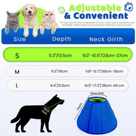 Roucerlin Adjustable Soft Dog Cone Collar Alternative, Breathable Comfy Elizabethan Collar Cone for Dogs After Surgery, Light Pet Neck Dog Recovery Collar for Small Puppy Stop Licking Wounds (S)