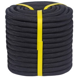 Double Braided Arborist Rope -1/2 Inch x 50 Feet Polyester Rope- High Strength Climbing Rope for Tree Work, Halyard, Sailing