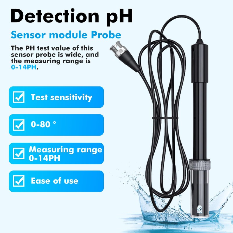 PH Electrode Probe, 0-14 PH Probe Electrode BNC PH Electrode