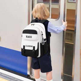 Wanik School Bag Girls Boys School Bag Waterproof Backpack Nylon School Bag Girls High Capacity School Bag Lightweight School Bag for Girls Travel Backpack for School Travel Sports, brown, Rucksack