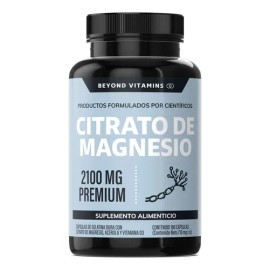 Beyond Vitamins | Citrato de Magnesio 2100mg con Acerola y Vitamina D3 - Suplemento alimenticio de Magnesium Citrate | Vitaminas Mujer / Hombre - Citrato Magnesio Polvo Concentrado en 180 capsulas