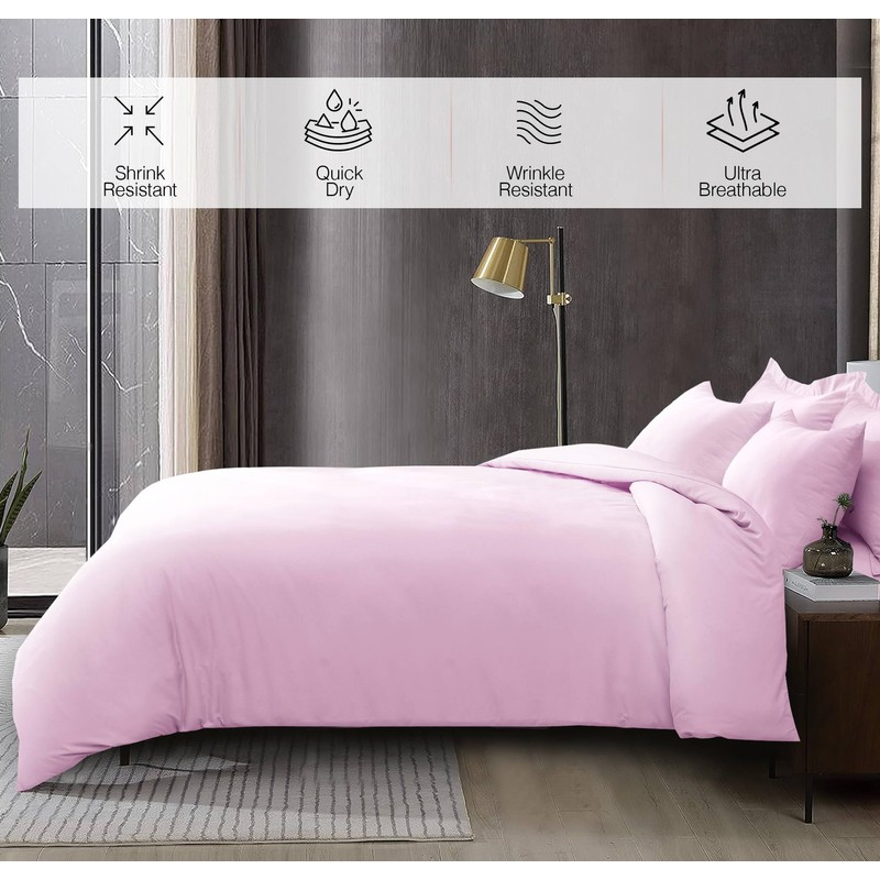 LYMA Bedding Duvet Cover Set Double Plain, OEKO-TEX Certified, Ultra