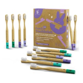 Kit 12 Cepillos Dentales De Bambú Suaves Para Niños. B Life