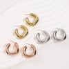 Chunky Hoop Earrings Gold Plated Lightweight Thick Earrings for Women,