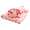 QUINTRA Two-in-one Cartoon Animal Pillow with Built-in Blanket, Dual Use