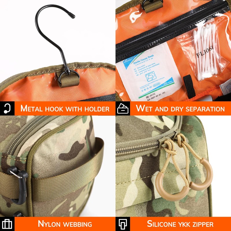 Tactical Toiletry Bag for Men, EDC Military Tool Bag, Camping