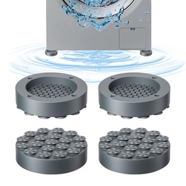 Diyxisk Vibration Damper, 4 Pieces Universal Vibration Damper, Non-Slip Washing Machines, Anti-Vibration Mat, for Stabilising Washing Machines and Dryers (Grey)