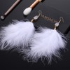 Exaggeration Feather Plush Dangle Earrings,Fashion Black White Down Feather Drop