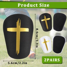 2 Pairs Soccer Extra Mini Shin Guards Black & White Cross Shin Guard 3 x2 Inch Small Shins Guards Comfortable Light Shins Pads Ultra Miniature Guard Soccer for Men Women Adults Teenagers