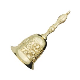 Hand Bell - Vintage Relief Jingle Bell - Luxury Aesthetic Decoration Loud Brass Hand Call Bell for Weddings Hotels Kitchen Ringing