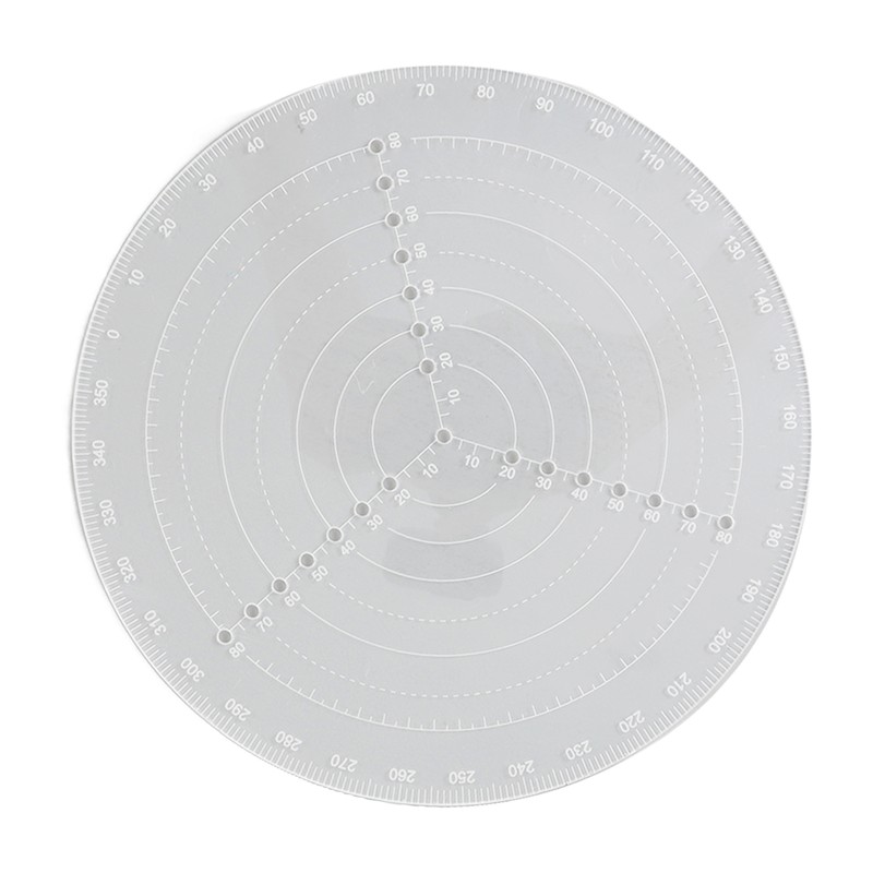 Round Center Finder Acrylic Semi Transparent Compass Drawing Measurement Tools