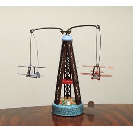 Nostalgie Blechspielzeug Karussell mit Doppeldecker