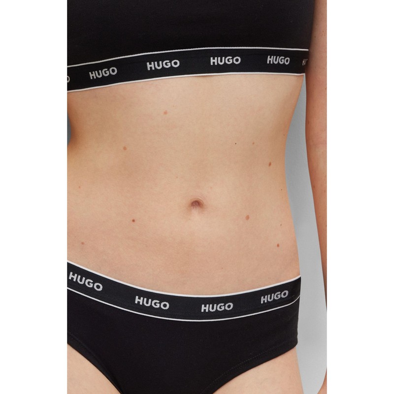 HUGO Women's Triplet Brief Stripe Briefs (Pack of 3), Black