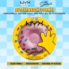 NYX Professional Makeup Homer Simpson Doughnut Highlighter, Frosty, Buttery, High Gloss, Creamy, Vegan, Donut Mind If I Do, Pack of 1