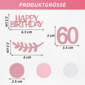 TUZELIYA Confetti 60th Birthday Decoration Rose Gold, Table Decoration 60th Birthday Woman Man, 60th Birthday Decoration Confetti, Decoration 60th Confetti Decoration Birthday Confetti for