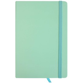Emartbuy Hardbound Pastel Diary Notebook Notepad Writing Journal Ruled A5 Size 96 Sheets (192 Pages) With Elastic Band - Green