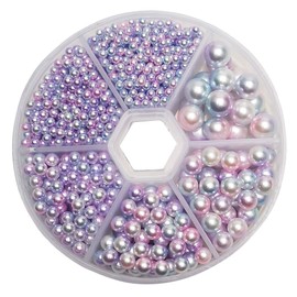 Chenkou Craft 1550PCS 1 Box Round Imitation Pearls Bead No Hole Loose Beads Gem (Light Mix, Mix)