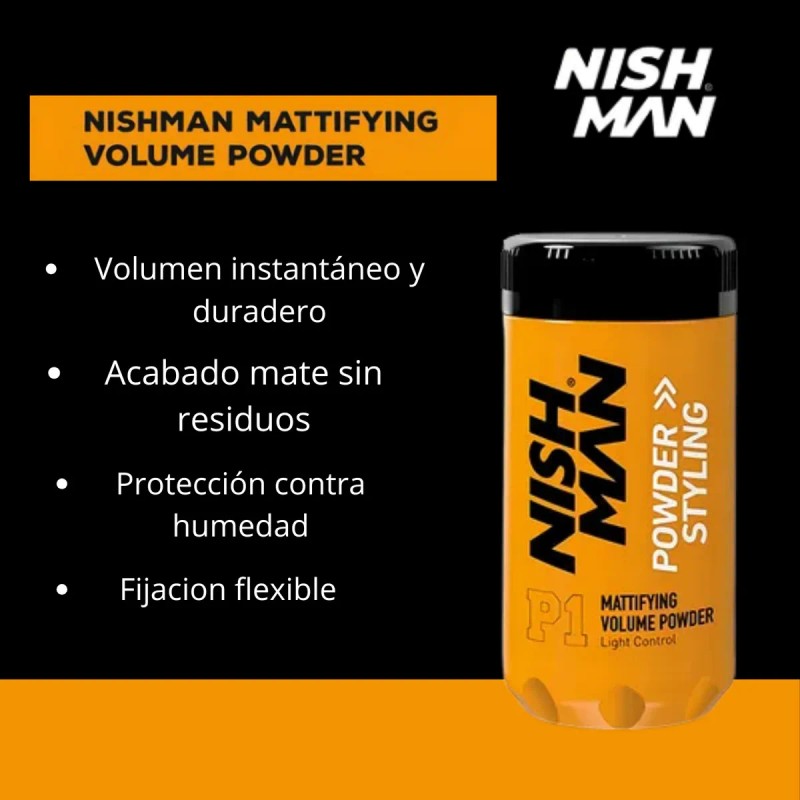 Nish Man Cera En Polvo P1 Da Volumen Control Ligero