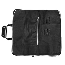 Ergo Chef Heavy Duty Waxed Canvas 10 Pocket Chef Knife Roll Bag Knife Case with Mesh Tool Pocket (Black) Durable Knife Case with Handle, Removable Shoulder Strap & Large Zippered Mesh Pocket