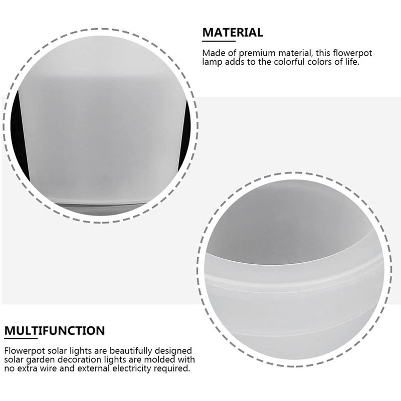 Happyyami Solar Powered Flowerpot Glow in The Dark Planters Led
