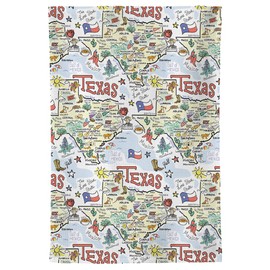 Fish Kiss 16"x24" Texas Map Towel is 100% Microfiber Waffle Weave Help You Explore in Detail – Our Super Absorbent & Soft, Machine Washable State Map Towel is Stain & Wrinkle Resistant