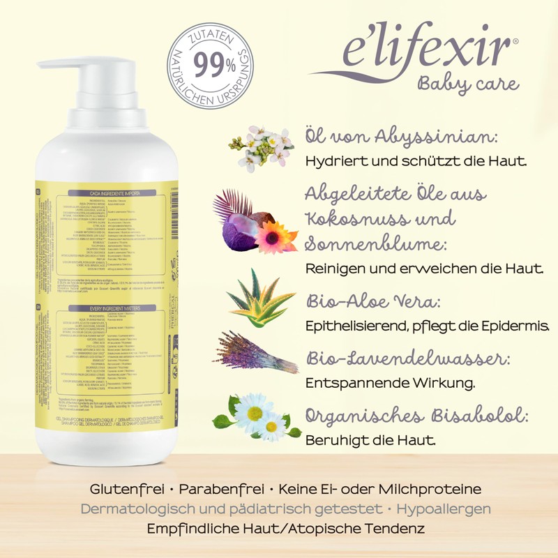 Elifexir Baby Care Gel – Champu 500 ml ECOCERT Baby