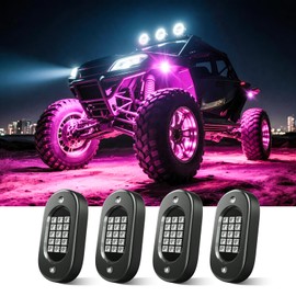 Honalia Rock Lights for Trucks 4 pods, RGB Rock Lights for UTV with Music Mode, Neon Rock Light Kits for UTV ATV Golf Cart Four Wheeler RZR Truck