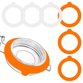 6PCS Silicone Jar Gaskets 4.5Inch Jar Gaskets Replacement Seals Airtight Gasket Sealing Rings for 4.2-4.3 Inch Mouth Glass Jars,Leak Proof Rubber Seals Rings for Glass Mason Jars Lids