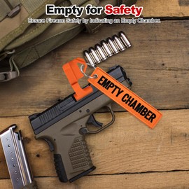 TOKCKYBL Chamber Flag, Safety Flag for Rifle, Handguns, Shotgun, Pistol, 10 Orange Chamber Flags with 10 Bright Orange Tags, Universal Compatibility Empty Chamber Indicators, Empty Chamber