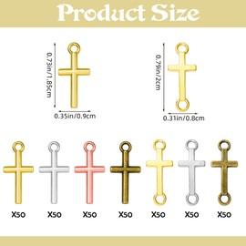 LEGENTLISUR 350 Pcs Cross Charms for Jewelry Making Bulk Christian Charms Pendants for Earring Necklace Bracelet DIY Supplies