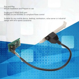 Base T M.2 Server Network Card, M.2 B M Server NIC Single Port Gigabit Ethernet Card Adapter for 10 32 64bit, 2.5GMbps 1000Mbps 100Mbps Transmission Rate