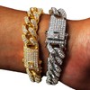 HALUKAKAH Diamond Cuban Link Chain for Kid,14MM Boy's Platinum White