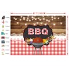 BBQ Backdrop FHZON 8x6ft Brown Wooden Board String Lights Lace