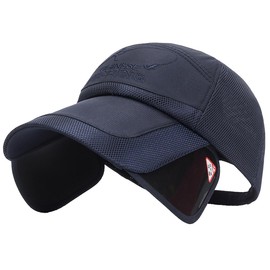 Buzz Selection CAP488 Visor, Sun Visor, Hat, Retractable, Running, Sunshade, Brim Cap, Men's, Women's,, navy