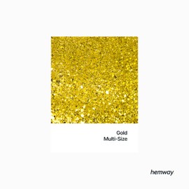 Hemway Craft Glitter - Chunky Knit Fine Glitter Mix in Various Sizes for Crafts Tumbler Resin Painting Decorations, Cosmetics for Nails - Gold - 100 g / 3.5 oz