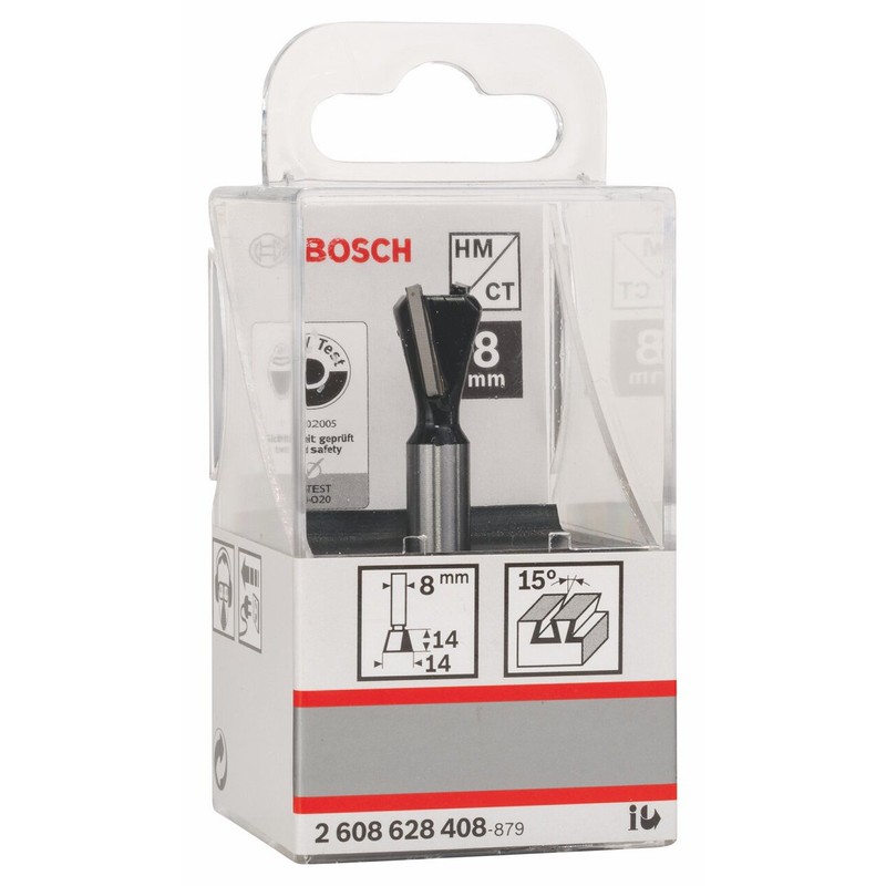 Bosch 2608628408 Chamfer Bit, Silver/Black, 14 x 14 x 8