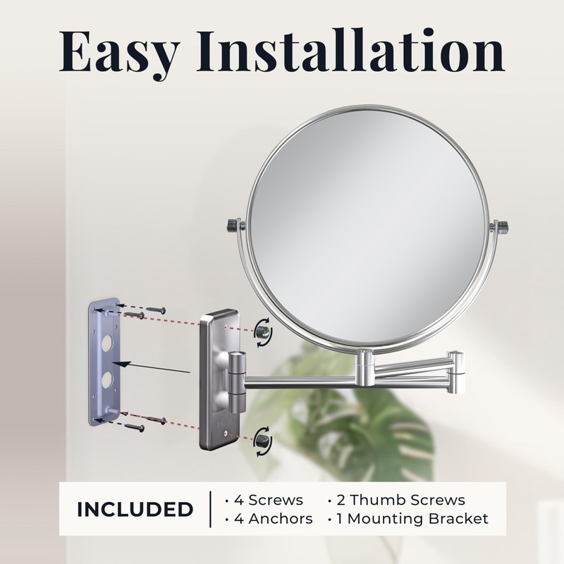 Zadro 7" Wall Mounted Wardrobe, Vanity Makeup Mirror with Magnification