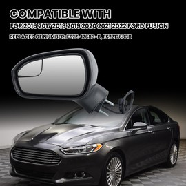 Clidr Driver Side Mirror Compatible with 2016 2017 2018 2019 2020 2021 2022 Ford Fusion Non-Heated Manual Folding Rear View Mirror Replace FS7Z-17683-B Black 3 Pins