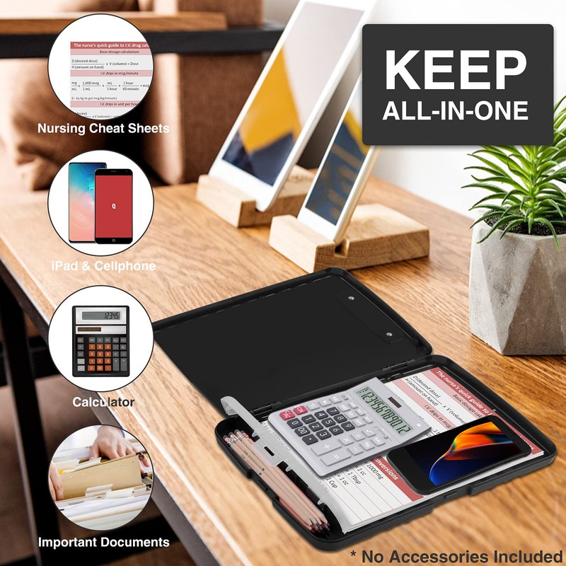 Sooez Clipboard with Storage, High Capacity Nursing Clip Board 8.5