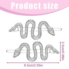 EPRVAUY Pack of 2 Snake Headband Rhinestone Headpiece Glitter Hair Clip Hair Accessories Simple Twisted Medusa Hair Clip Hair Pins for Women and Girls