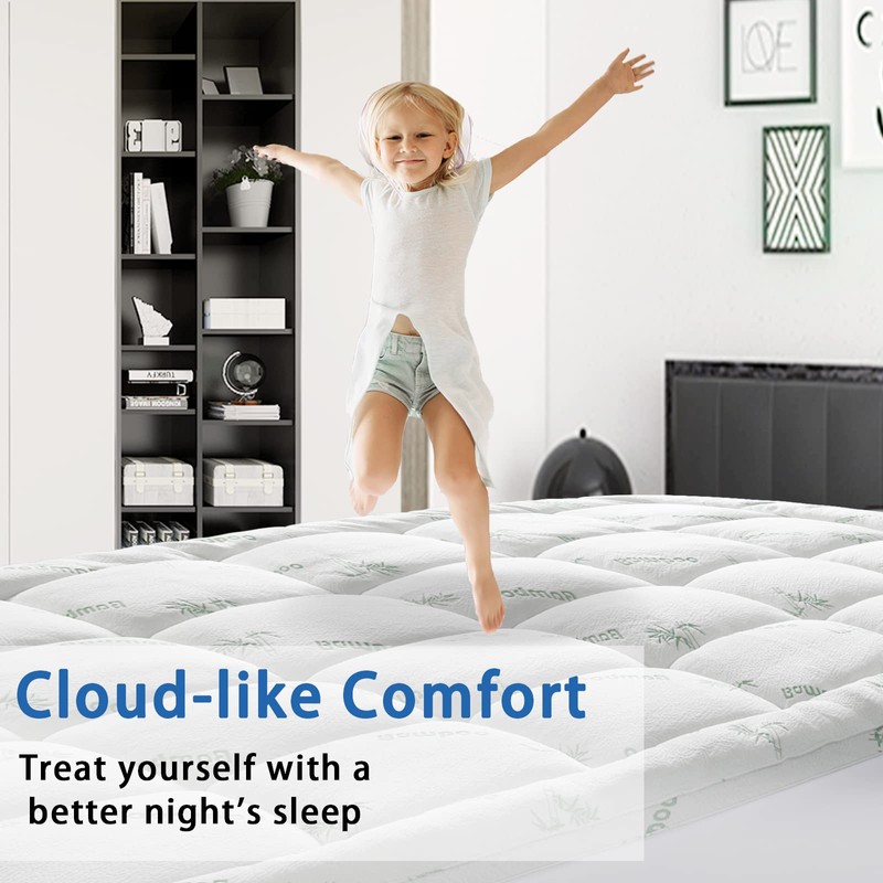 Mattress Topper Queen Size, Cooling Extra Thick Breathable Viscose Made