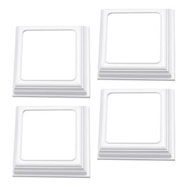 Fenteer 4 Pieces Vinyl Post Skirts Post Covers Post Sleeves Vinyl Fence Post Skirts for Stair Rails