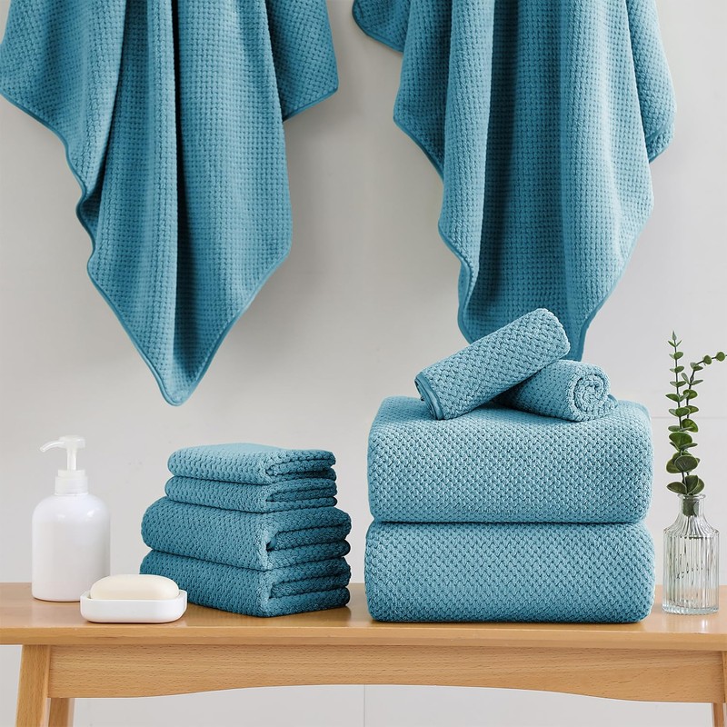 18 Piece Microfiber Bath Towels Set - 6 Bath Sheets,6