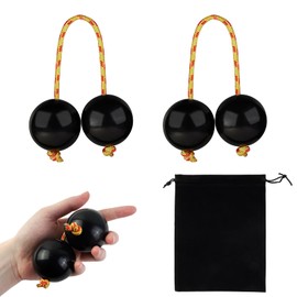 Kashaka Aslatua African Shaker 2 Pairs Traditional African Kashaka Shaker, Kashaka Musical Instruments for Children Adults Parties and Music Lessons (Black)