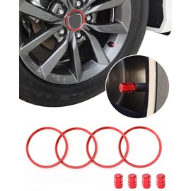 for Honda CRV Civic Accord CR- V XRV HRV Wheel Center Caps Hub Rings, Sporty Stickers Tire Hubcap Trims Decoration for Civic 2016-2025, for CRV 2017-2025 Aluminum Alloy -Red
