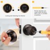 Probrico Round Oil Rubbed Bronze Bed/Bath Door Knobs Privacy Door