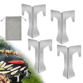 JNEYVIC Set of 4 Fire Plate Spacer Universal Grill Plate Fire Barrel Spacer Stainless Steel Fire Bowl Spacer Fire Plate Accessory Set with Drawstring Bag for Kettle Barbecue BBQ Discs