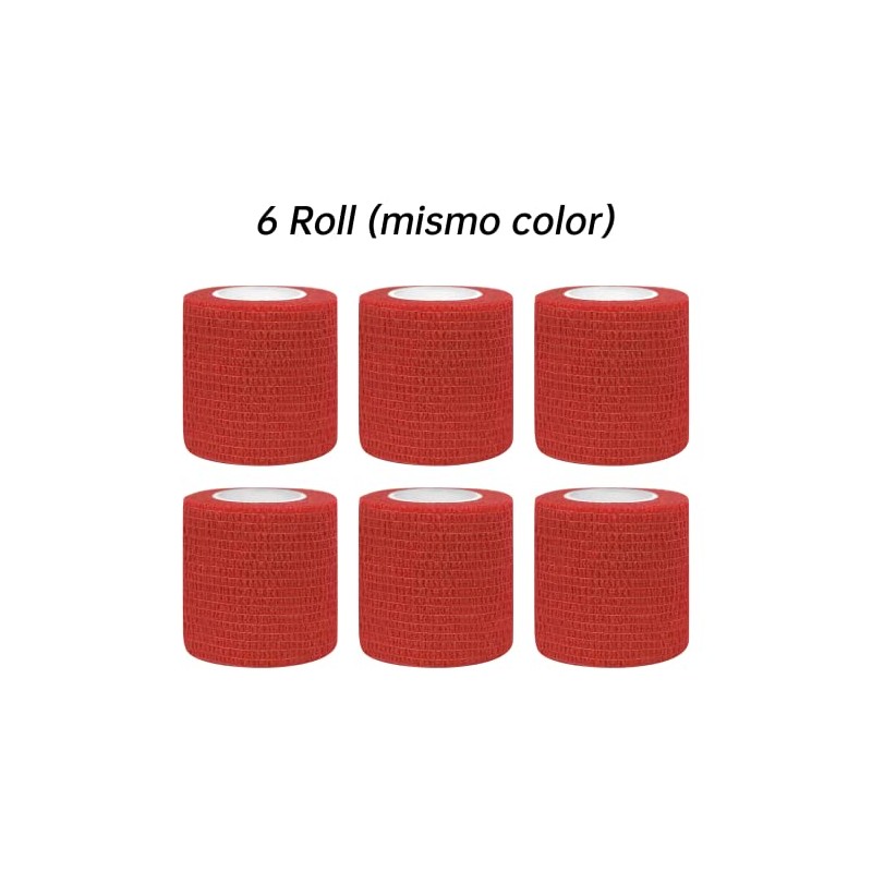 Vendaje Deportivo Autoadherible 6 Roll (Mezcla de Colores), Venda Adhesiva